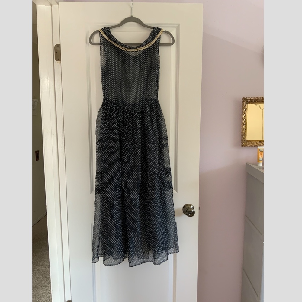 Sheer vintage polka-dot maxi dress - Picture 2 of 3